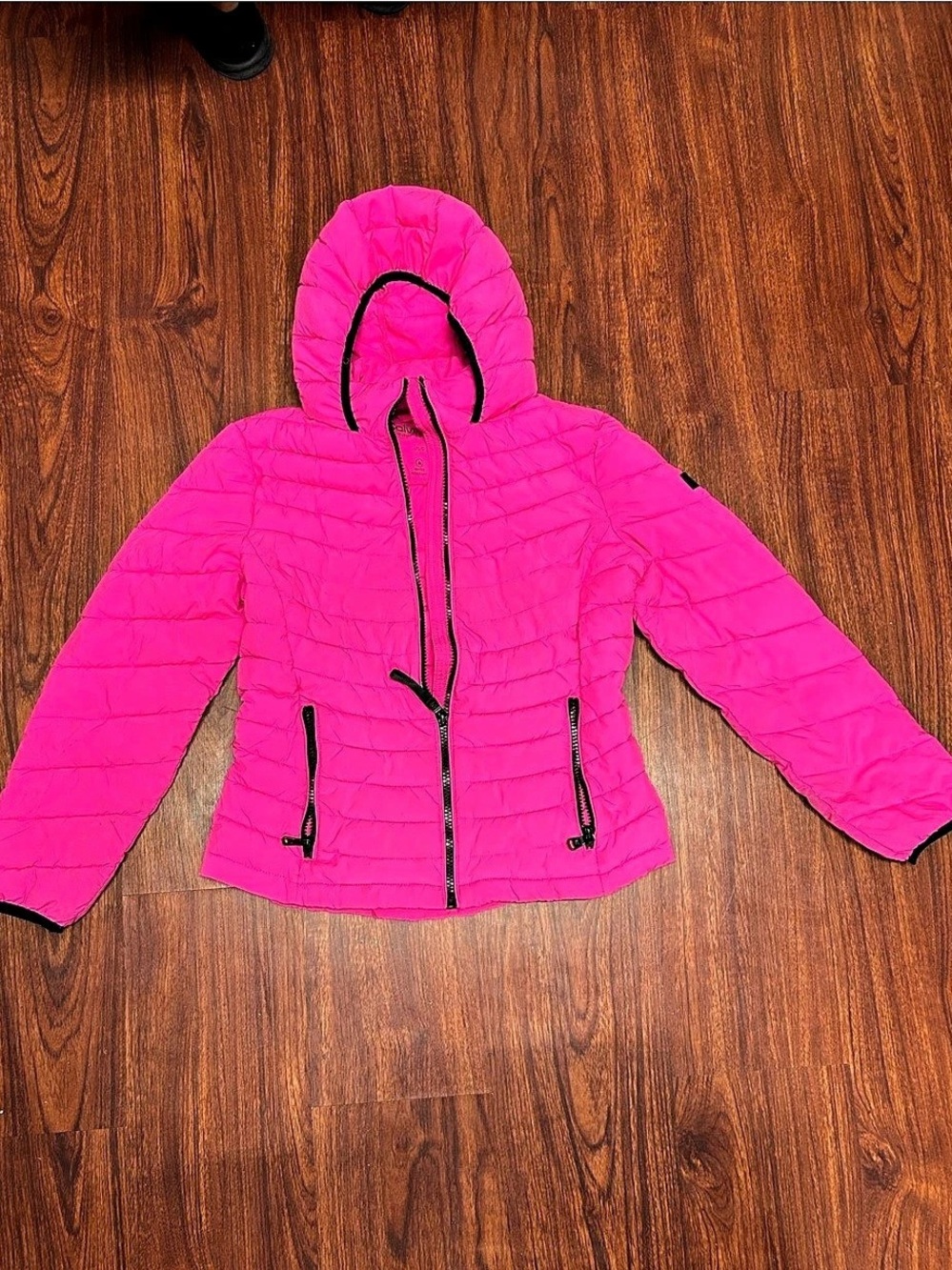 Calvin Klein Infinite Stretch Hooded Puffer Jacket Pink Large